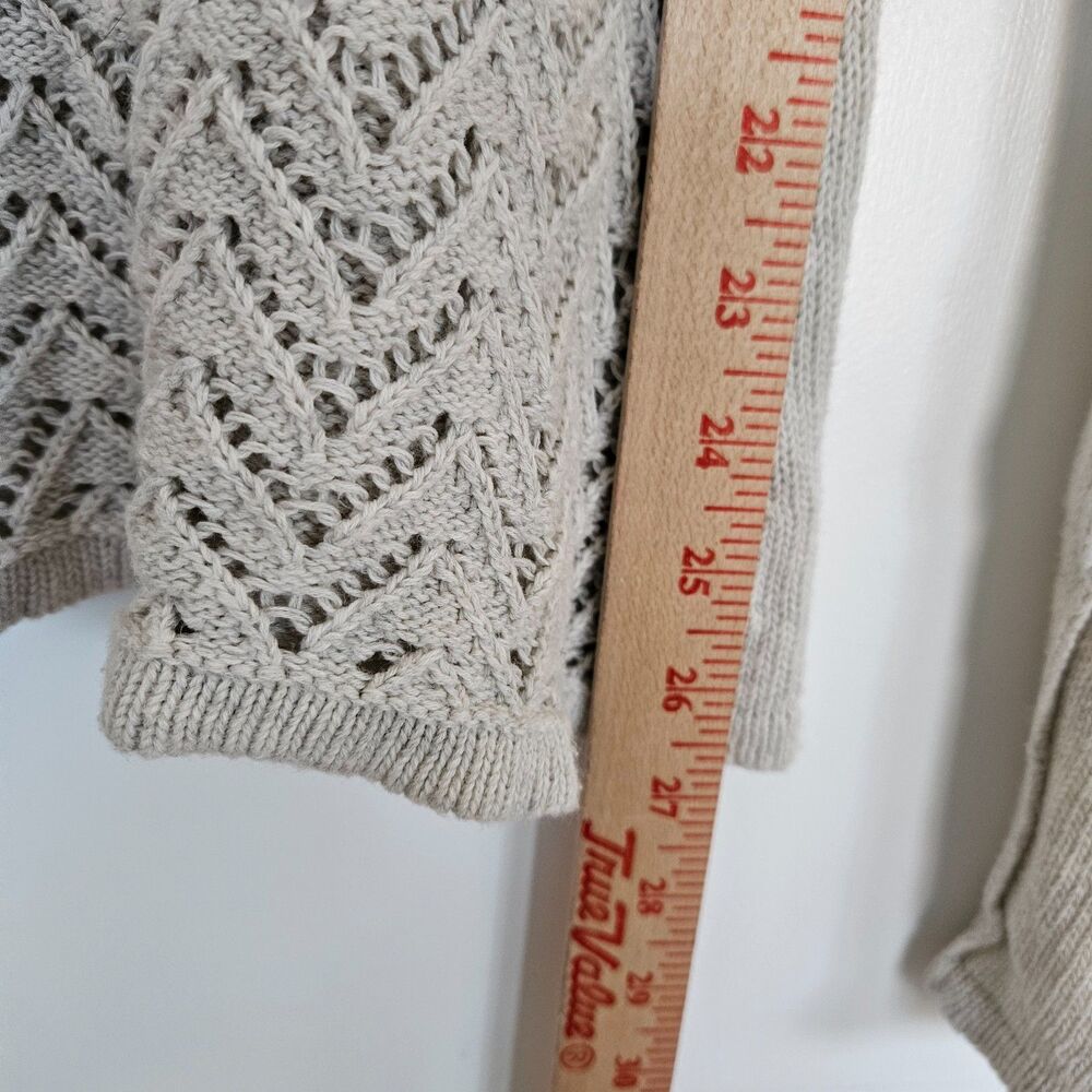 Cotton by Autumn Cashmere Women's Heathered Cream/grey pullover sweater, Large - Picture 7 of 10